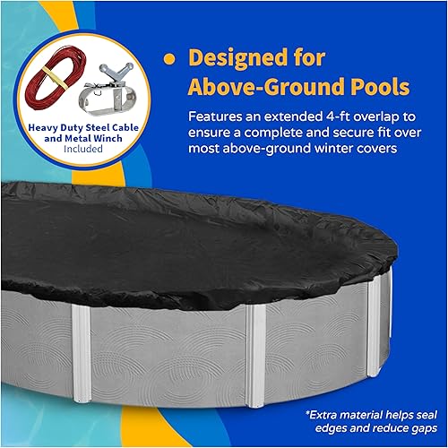 Miniatura 6 de Cubierta 8 oval de invierno para alberca elevada, Azul marino oscuro