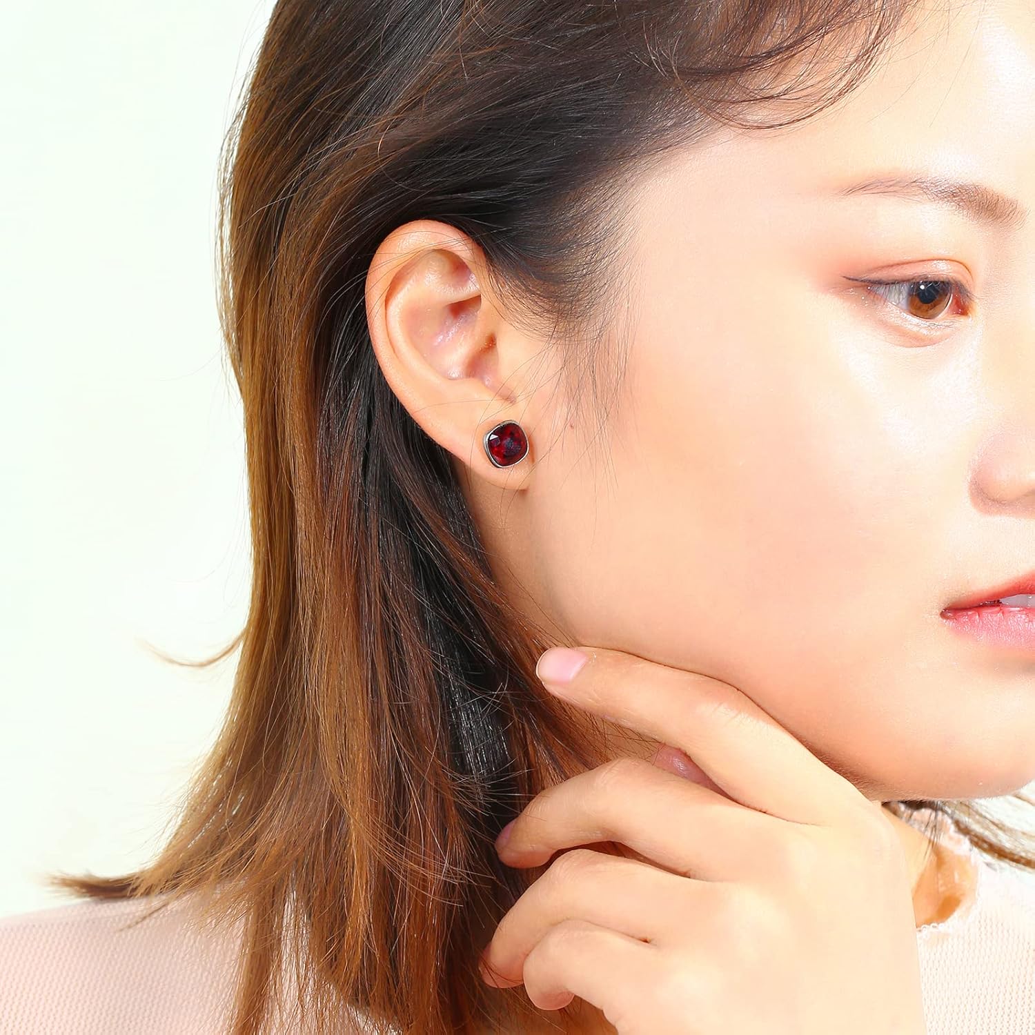 Big Cubic Zirconia Titanium Stud Earrings, Hypoallergenic Earrings for Women Girls - Image 2