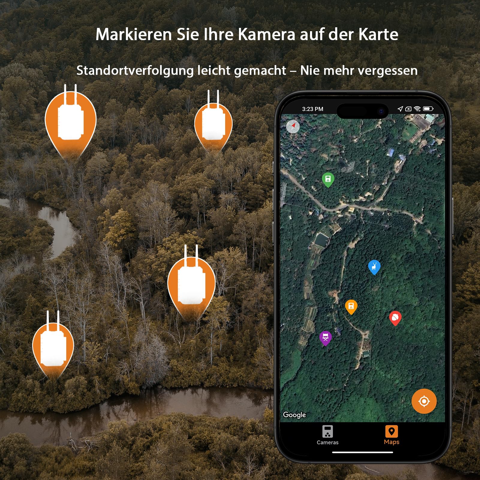 GardePro E8 2.0 Pro Wildkamera Doppelantenne WLAN mit 64GB SD Karte, 64MP H.264 4K Video Wiederaufladbare 7800mAh Akku, Mobilfunkübertragung, 30m Nachtsicht Bewegungsmelder 0,1s Trigge, IP66