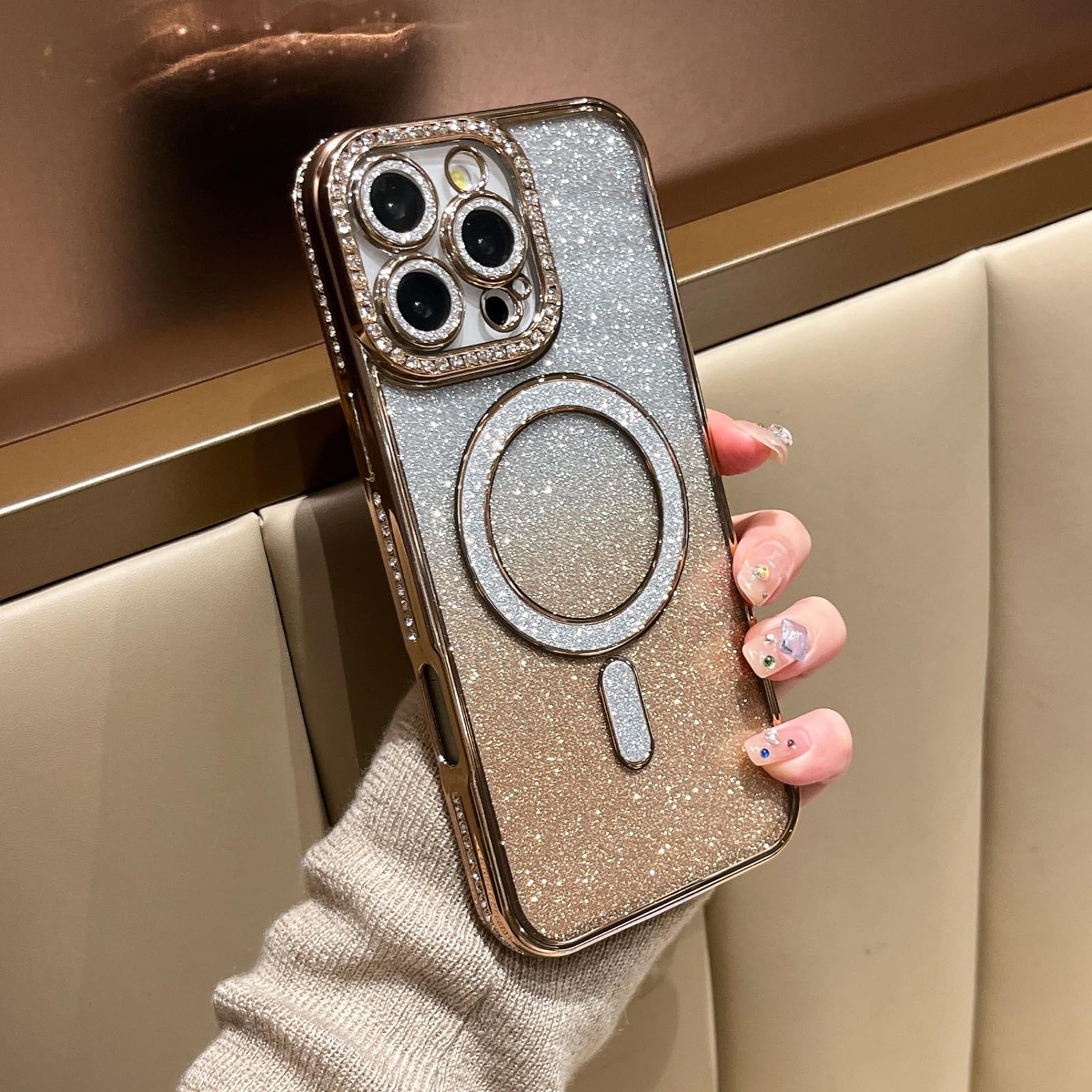 Amazon.com: LXK Magnetic Glitter Case for iPhone 16 Pro Max 6.9