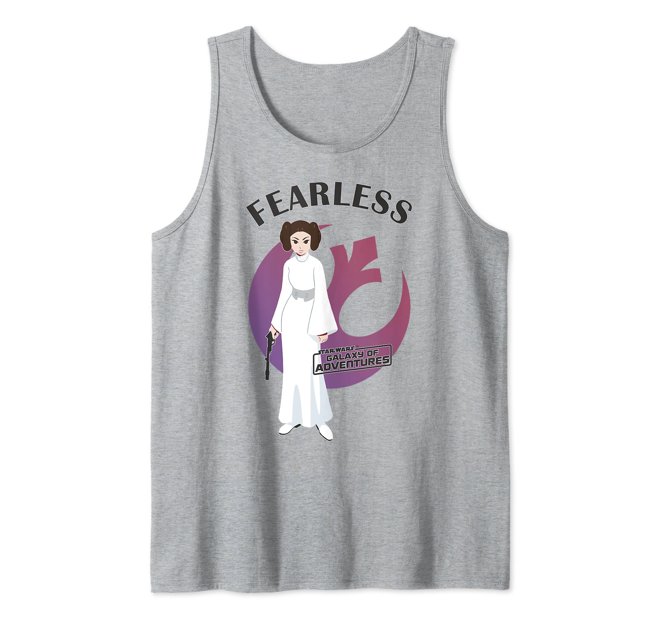 Star Wars Galaxy Of Adventures Princess Leia Fearless Tank Top, Grey
