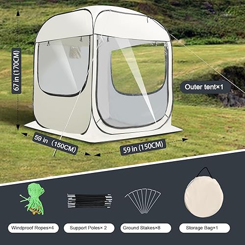 Miniatura 6 de Tienda de campaña desplegable para todo tipo de clima, para 1-3 personas, para todo tipo de clima, lluvia solar instantánea, sin condensación,