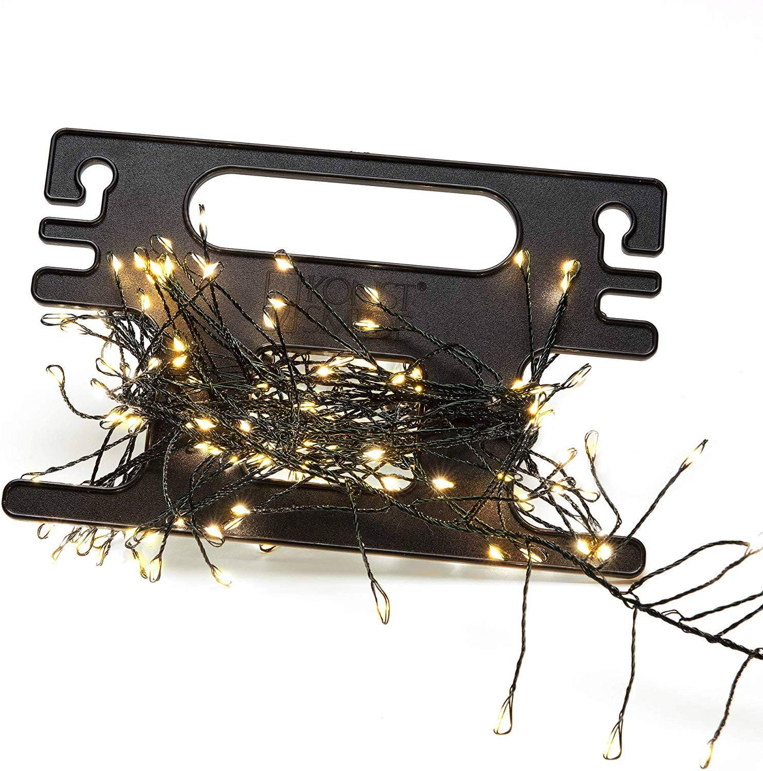 Konstsmide LED Naked Wire Cluster Lights Christmas Lights/Pin Wire Light Chain/Outdoor Christmas Lights and Indoor Use (IP44)/Cable Reel Included/200 Amber White Diodes/Green Wire String Lights - Image 3