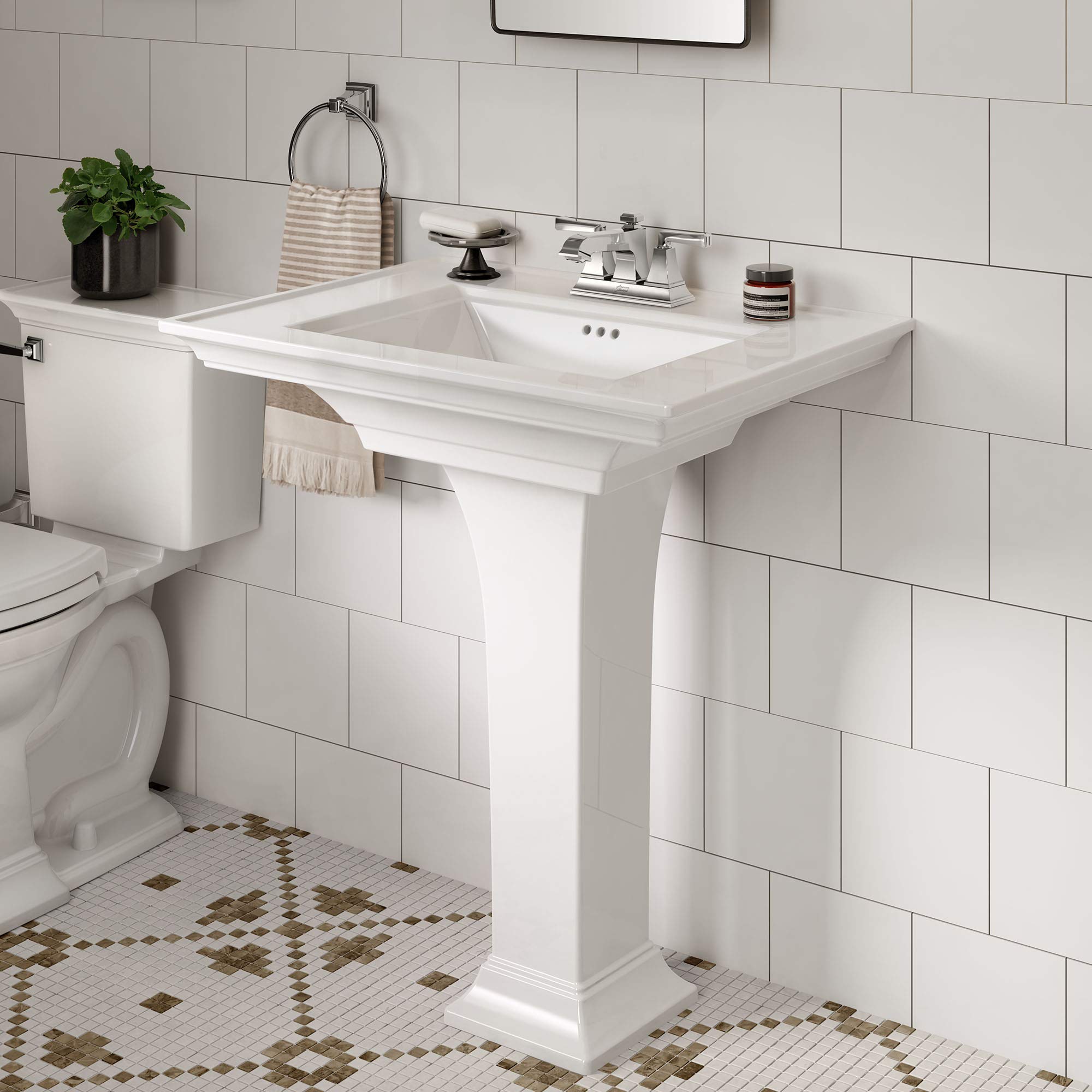 American Standard 0297400.020 Town Square S Pedestal Sink, 4-inch