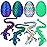 TBOLINE 12 3D Printed Dragon Egg, Cool Articulated Crystal Dragon Toy in Surprise Egg, Animals Dinosaur Fidget Toy for Boys Kid Teen (4PCS2)