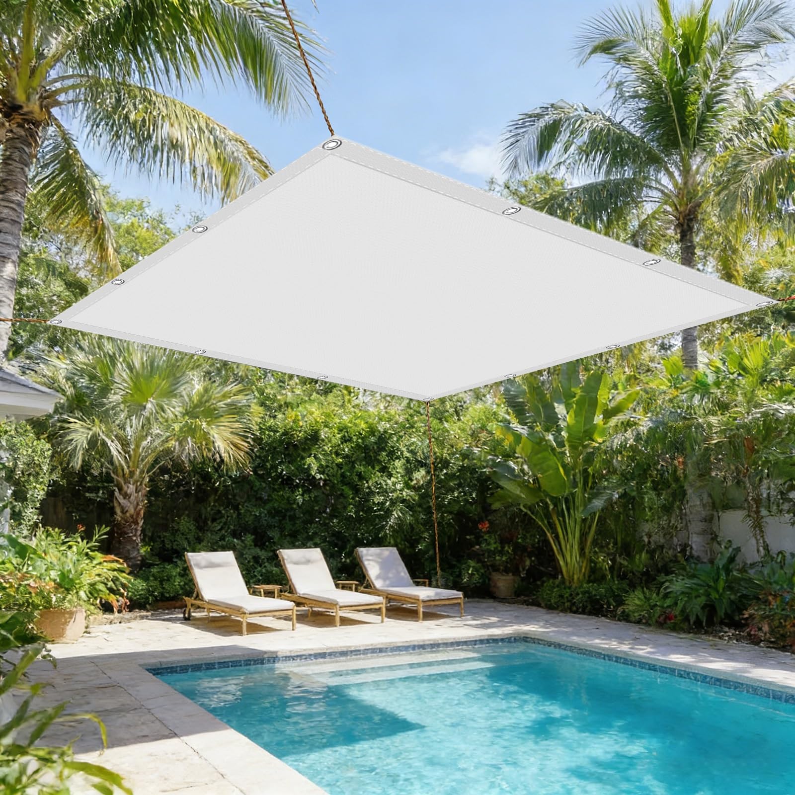 Toile ombrage sans perçage 270 x 360 cm pour stopper la chaleur sur balcon et terrasse loués