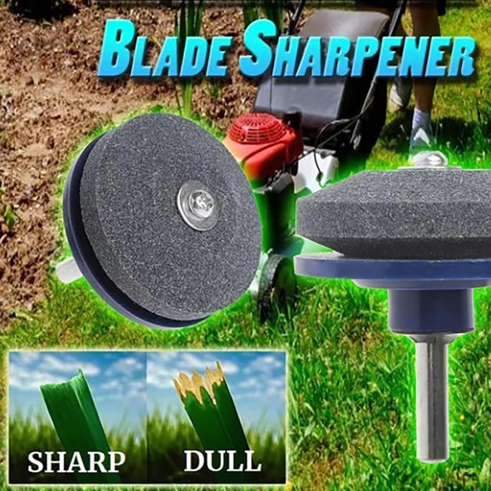 4 Pcs Affilatrice Testa Affila Lame Tagliaerba Affilacoltelli per Lame Smussate di Tosaerba Affilacoltelli per Tosaerba 2 Pezzi Blu, 2 Pezzi Neri Perfetto per Gli Attrezzi da Giardino
