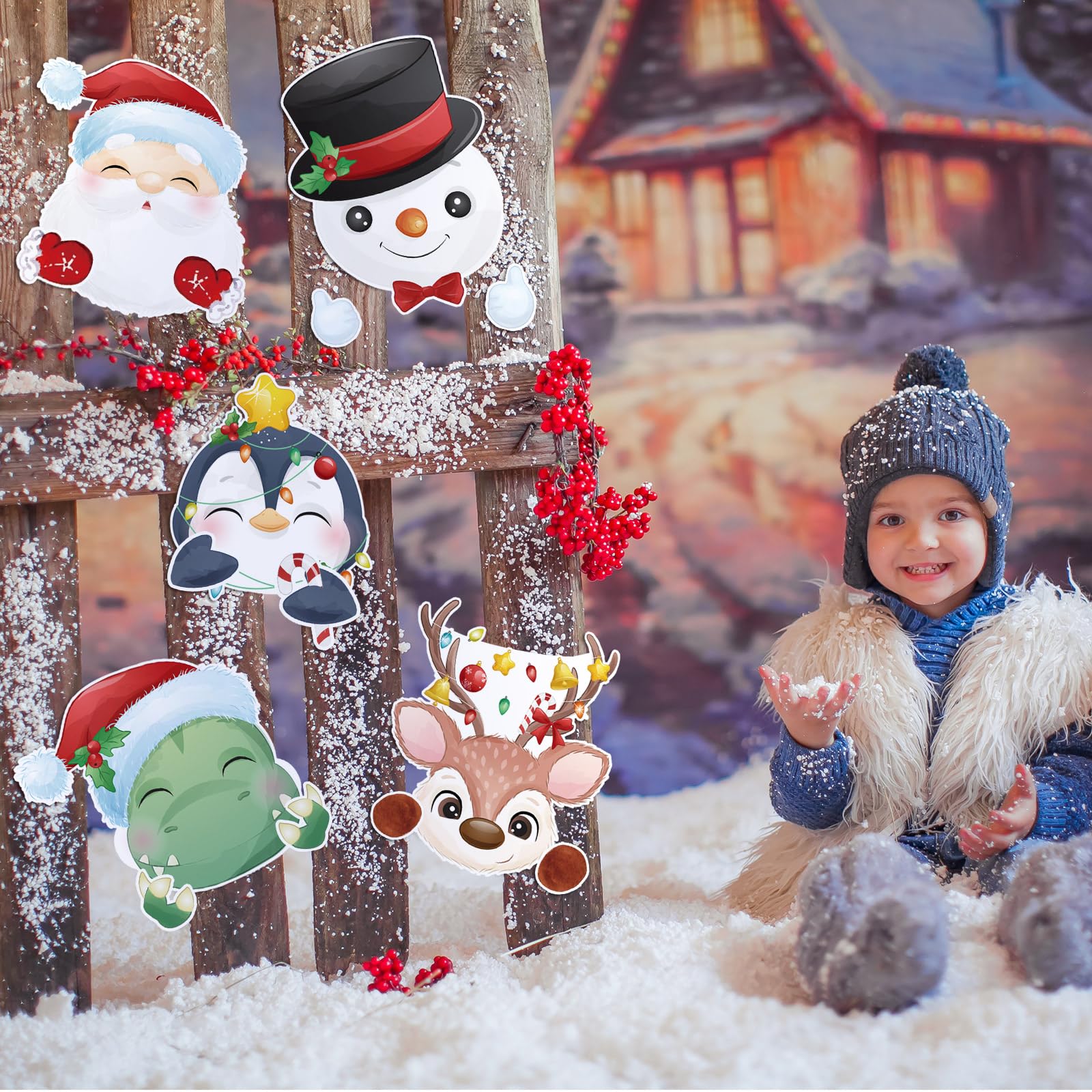 Amazon | Barydat 5個 クリスマスフェンス ピーカー デコレーション
