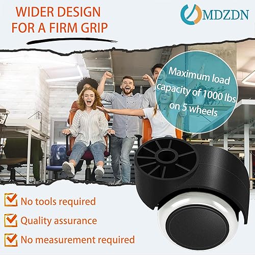 Miniatura 5 de Ruedas silenciosas sin tallo de 2 pulgadas, ruedas de repuesto para sillas de oficina, ruedas de muebles, accesorios de repuesto para sillas