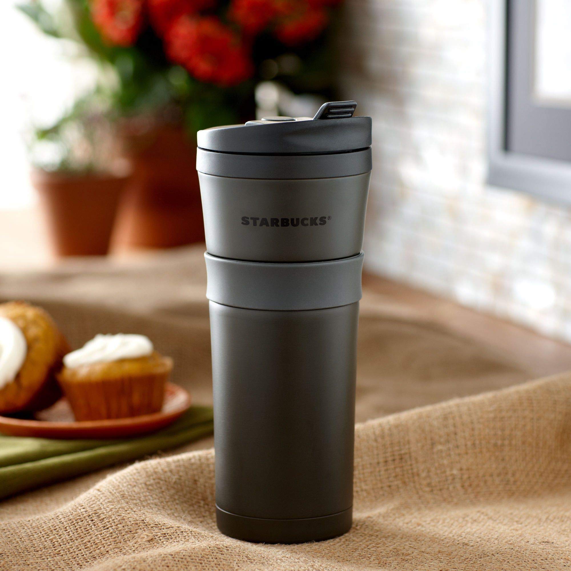 Starbucks Stainless Steel Tumbler - Black, 16 fl oz : Amazon.nl