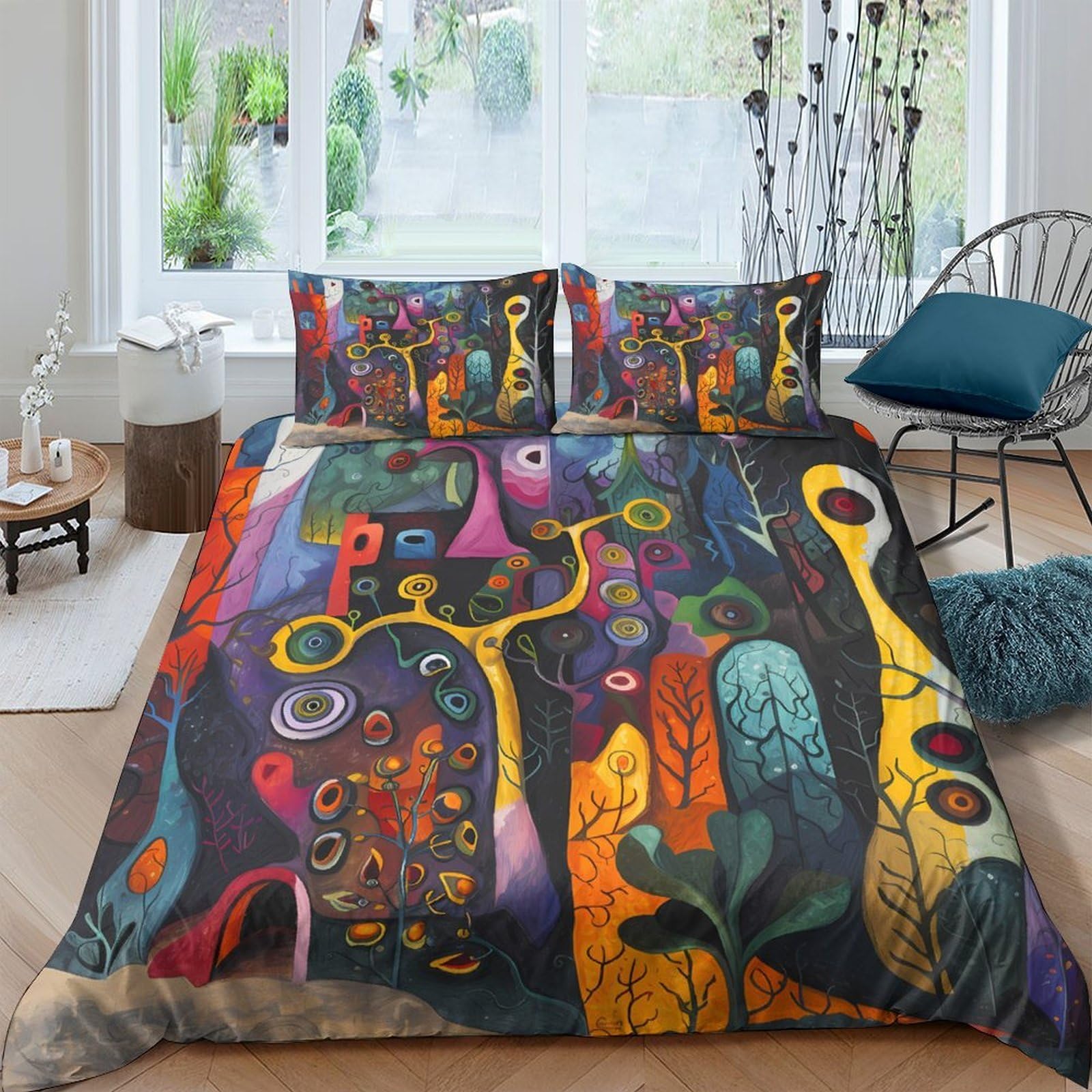 Ctjqhvkz Style-8 3D Printed Abstract Art Fitted Sheet Microfiber Soft Colorful Surreal Shapes Mattress Cover Bedroom Dorm Mattress Protection Decor Single（135X200cm）