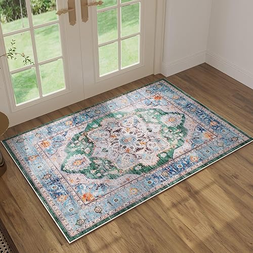 Miniatura 246 de Rugcomf Tapete para puerta interior, 2 x 3, lavable a máquina, tapete antideslizante de pelo bajo, para entrada, cocina, puerta principal, entrada