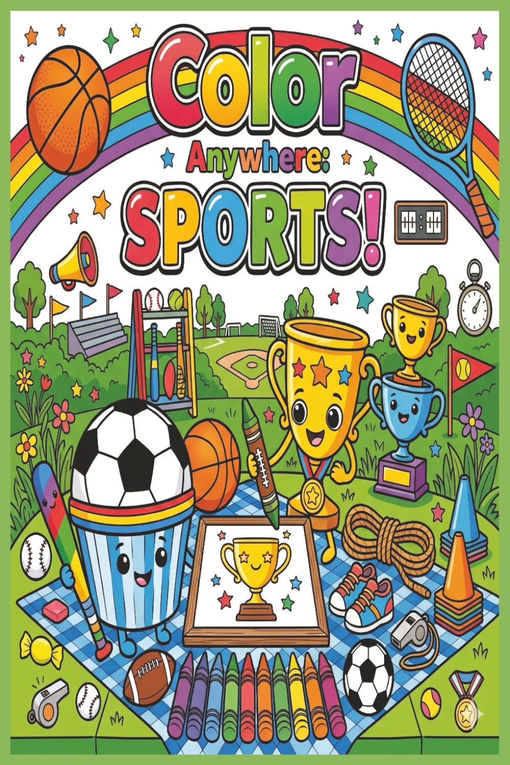 Color Anywhere: Sports!: A Fun Sports Coloring Book for Kids: Color Anywhere, Anytime!