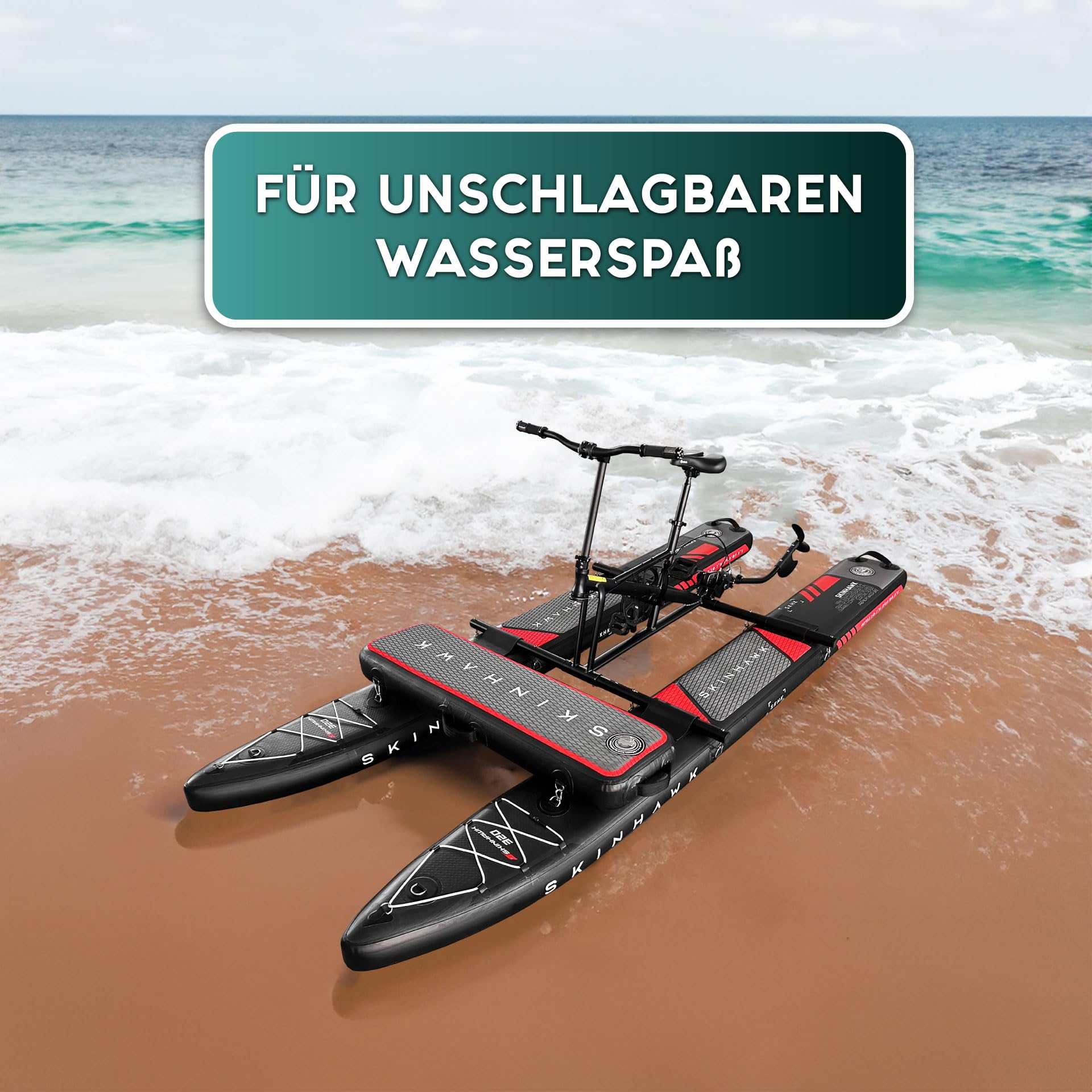 SKINHAWK Waterbike, nadmuchiwany rower wodny, łódź pedałowa, SUP, podwójna warstwa Full Dropstitch