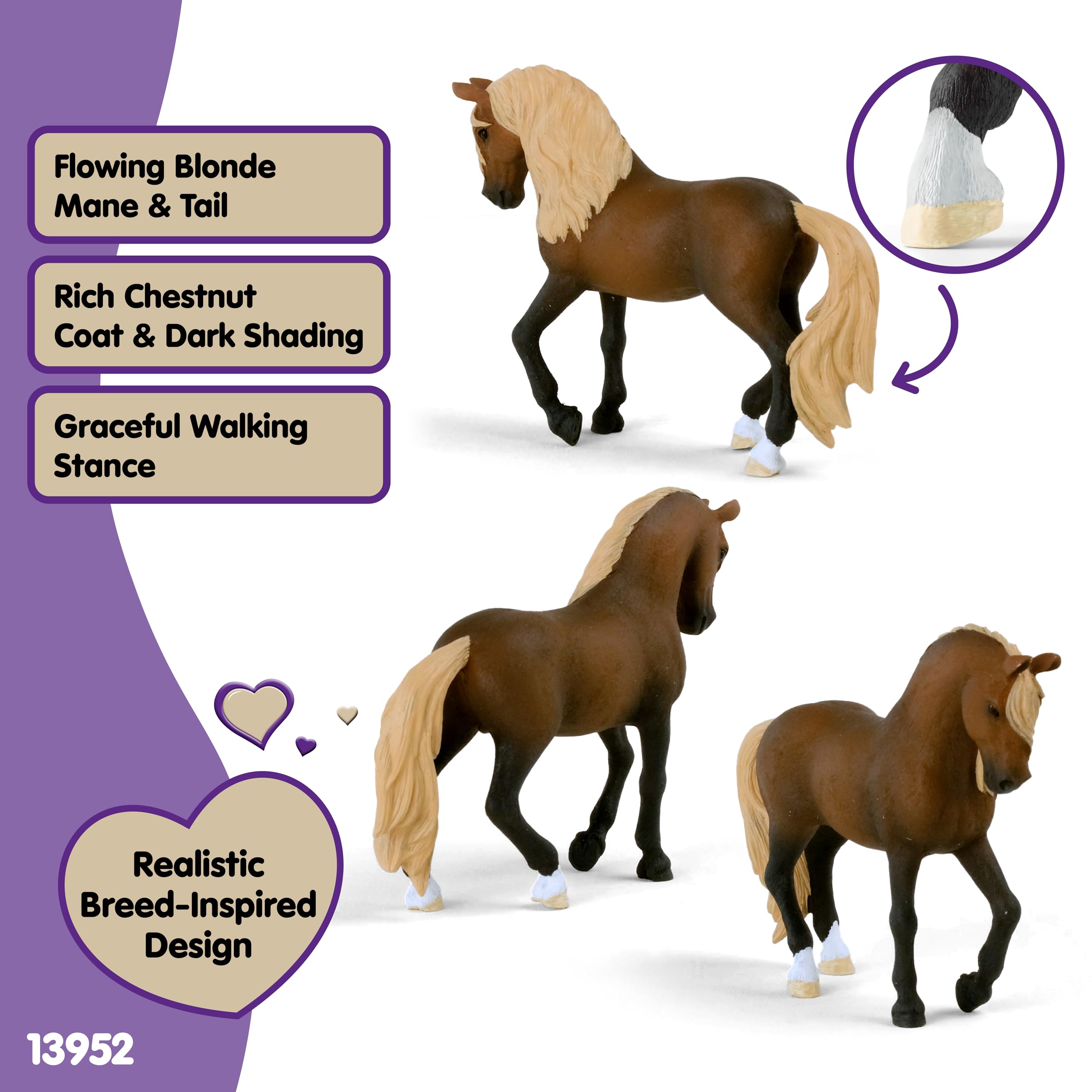 schleich 13952 Ogier rasy paso peruwiański, od 5 lat, HORSE CLUB - figurka, 3 x 14 x 10 cm | Figurka do zabawy od 6 lat | wierny w szczegóły koń | dekoracja lub figurka kolekcjonerska | prezent dla dziewcząt i chłopców