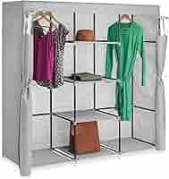 “My closet” Amazon.com: Whitmor, Gray Covered Wardrobe with Center