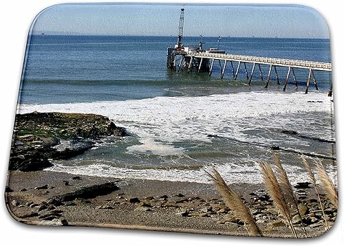 3dRose The Carpinteria Pier near the Carpinteria Harbor Seal... - Dish Drying Mats (ddm-211619-1)