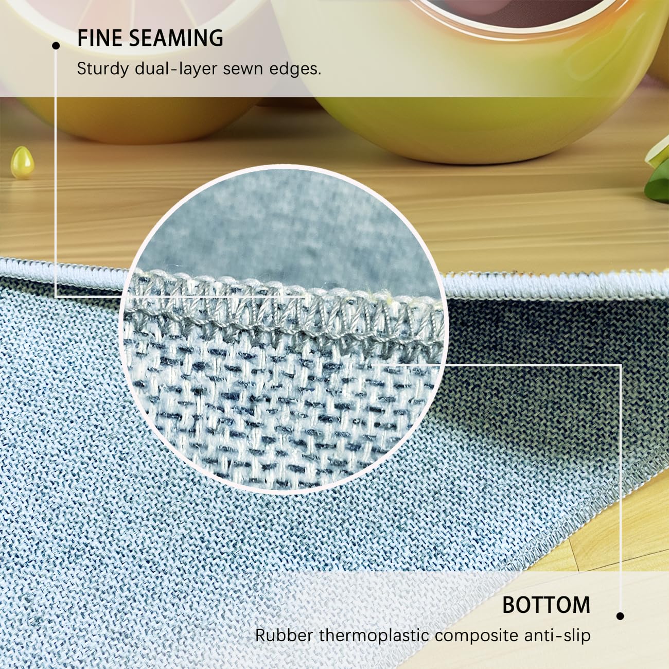 Tappeto 90x150 lavabili in lavatrice per bambini Stanza giochi Tappetino la camera da letto antiscivolo a pelo basso Moquette sottile cucina Sala pranzo Casa colonica Nursery