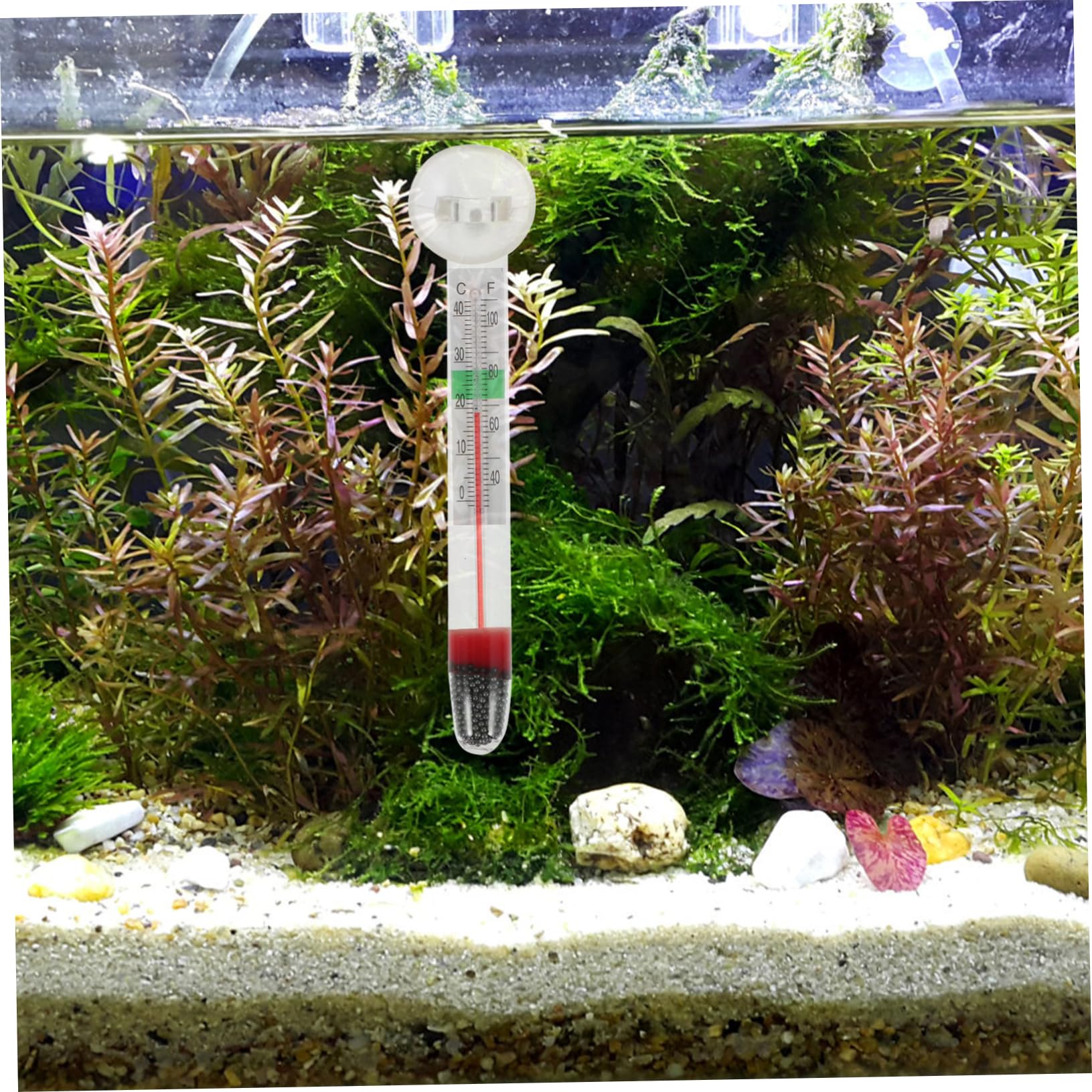 FUNOMOCYA Aquarium Tank Thermometer Water Temperature Measurer Easy to Read Display