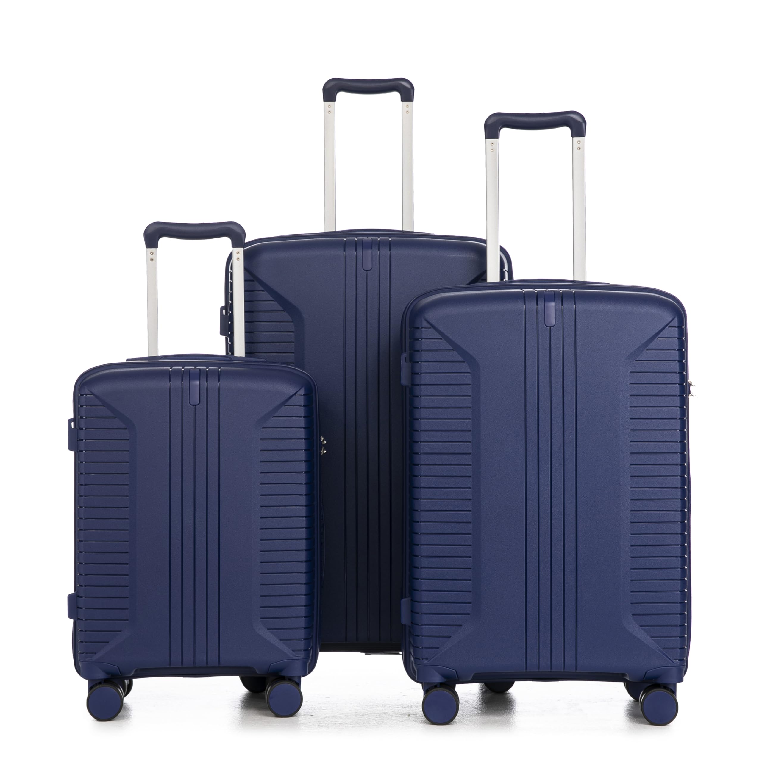 LIFEISLE Hartschalen-Koffer Trolley Handgepäck Rollkoffer, Reisekoffer Set mit 4 Rollen, 3er Gepäckset, Blau