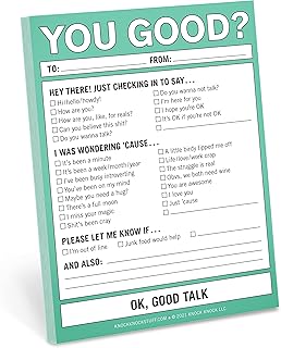 1-Count Knock Knock You Good? Nifty Note Pad, Supportive Check-in Memo N...