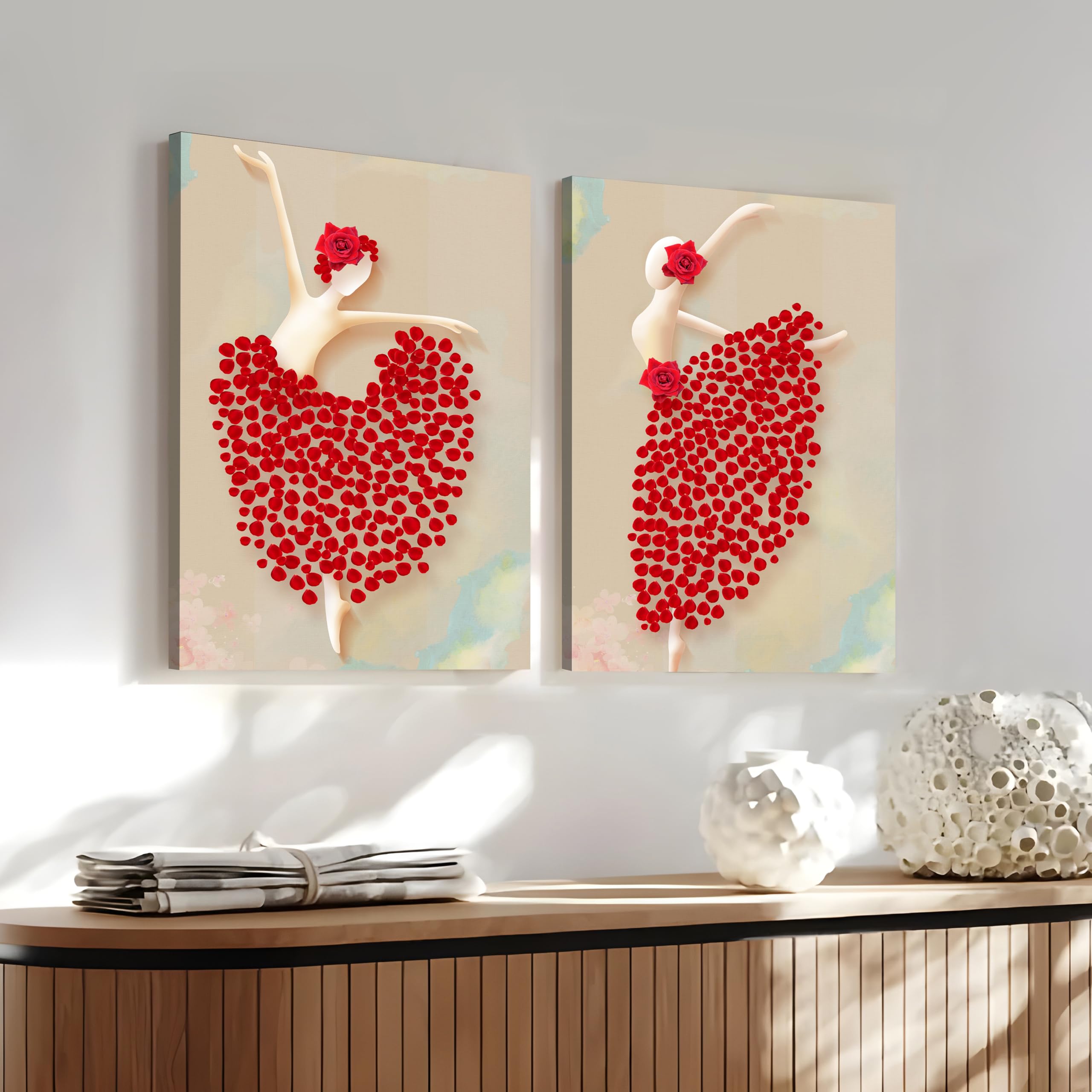 Boho Canvas Art Set - 2 Abstract Wall Paintings -23 Boho Canvas Art Set - 2 Abstract Wall Paintings -23
