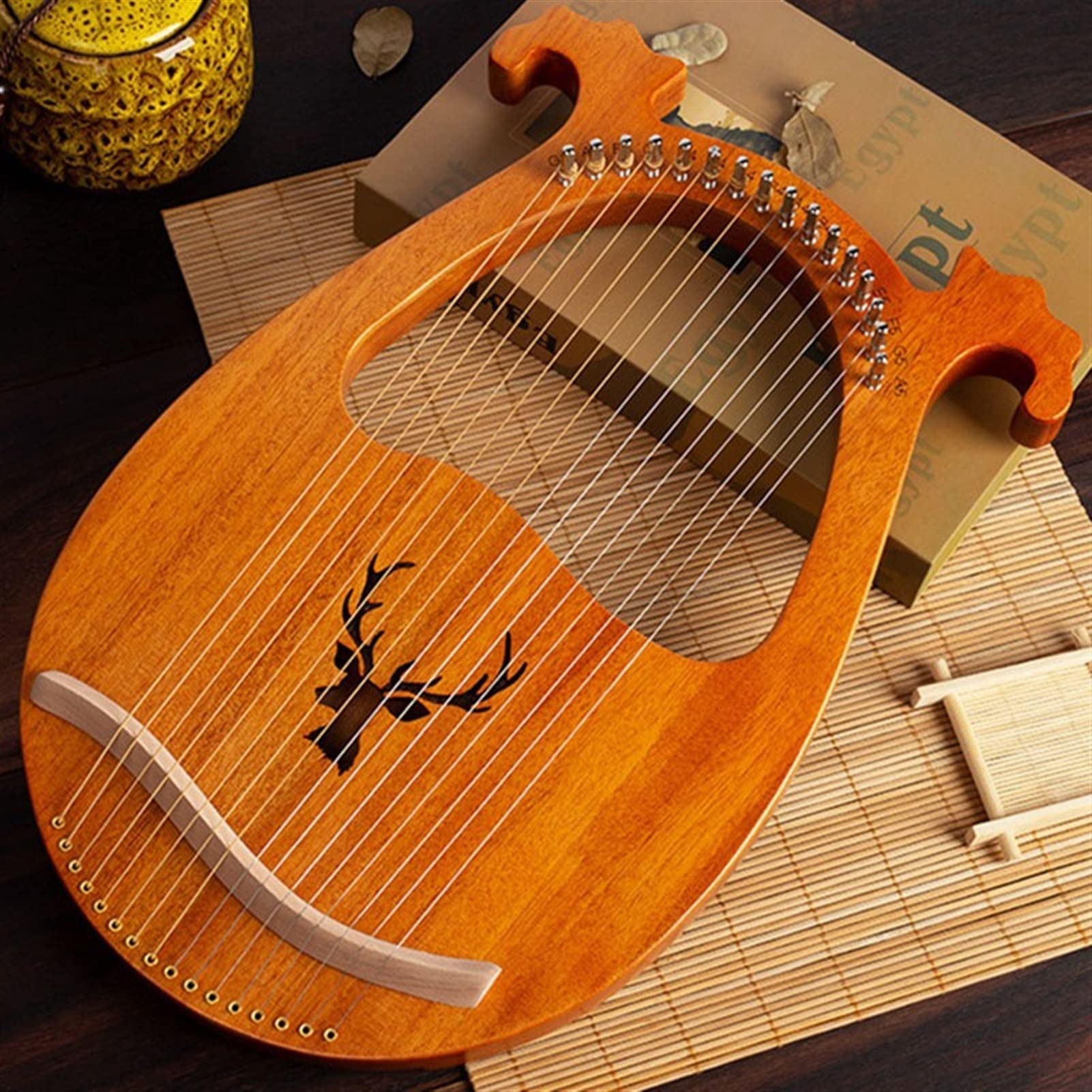 Arpa portatile Arpa in legno mogano Arpa 16 corde Arpa 16 toni Strumento musicale lira portatile