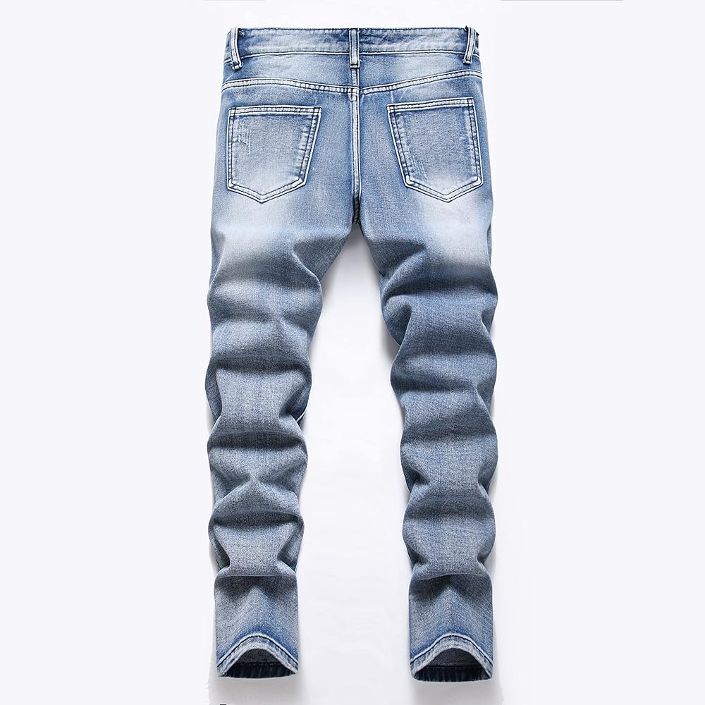 Amazon.com: Lanscadran Boy's Washing Blue Ripped Distressed