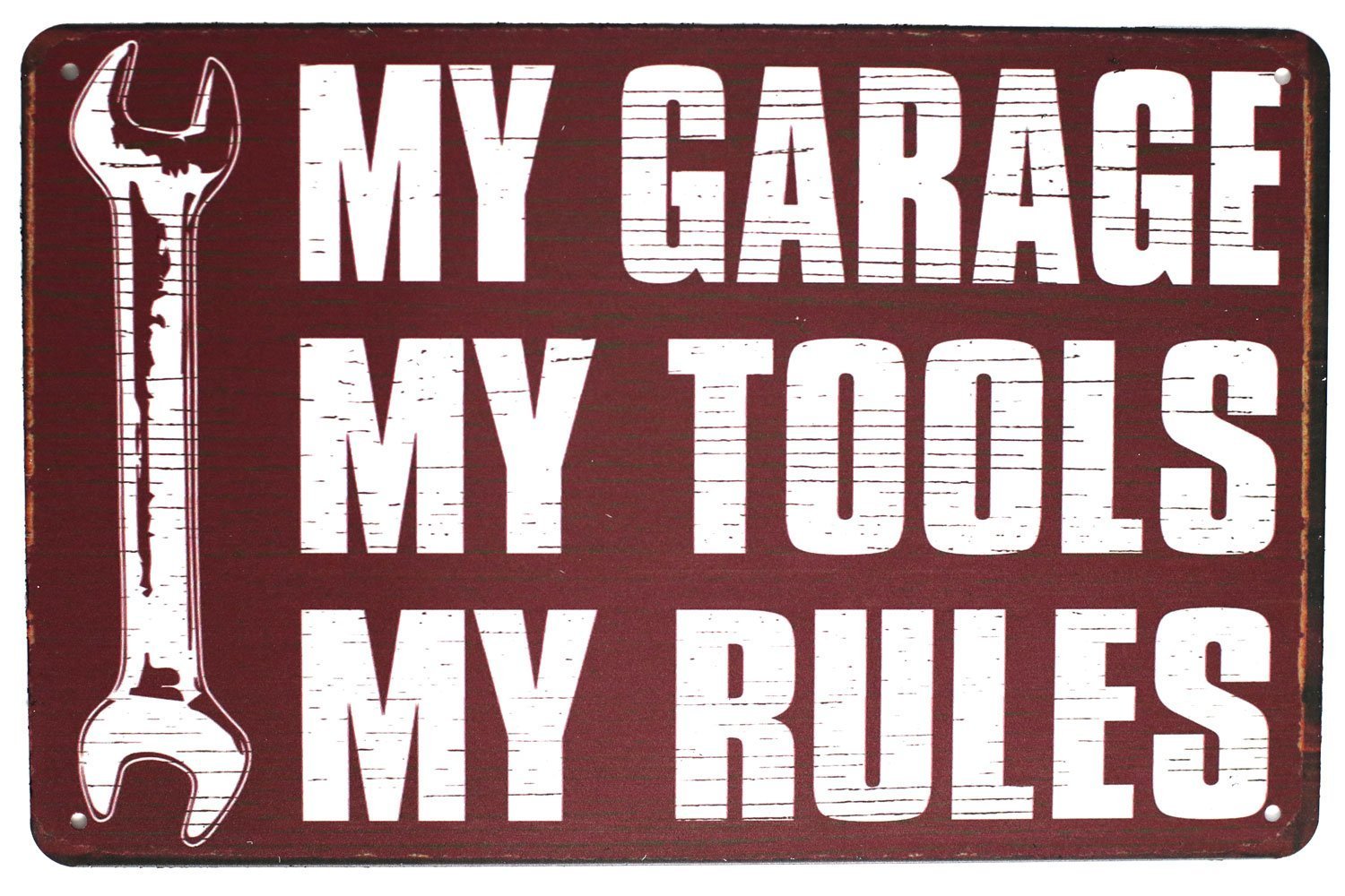 SMAZDFXX My Garage My Tools My Rules, Metal Tin Sign, Vintage Poster Plaque Garage Home Wall Decor Cafes Bar Club 5.5"x8"