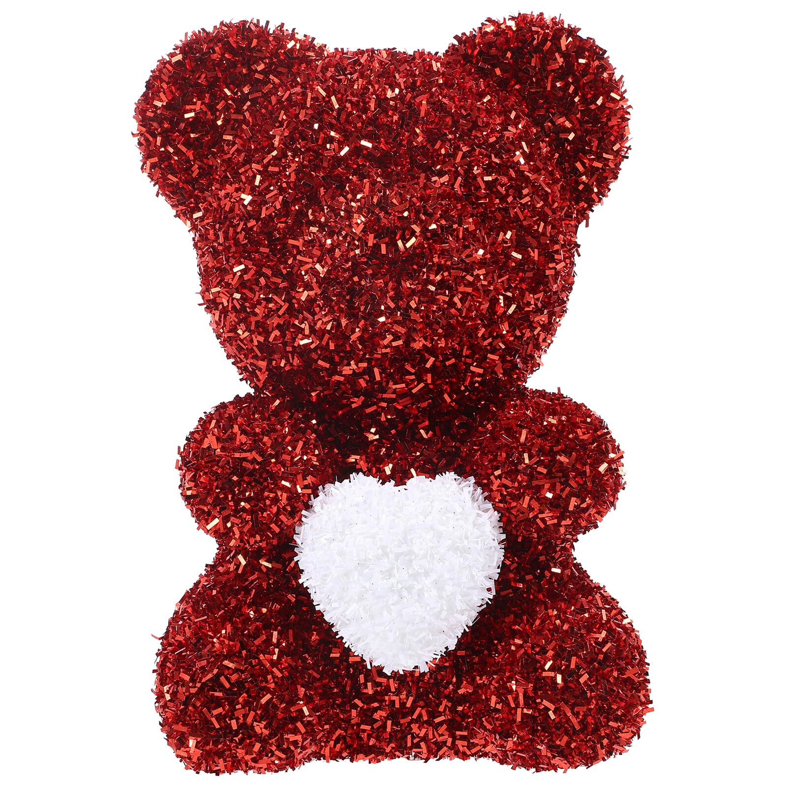 Ornement ours Saint-Valentin en matériau solide : figurine décorative rouge haute qualité