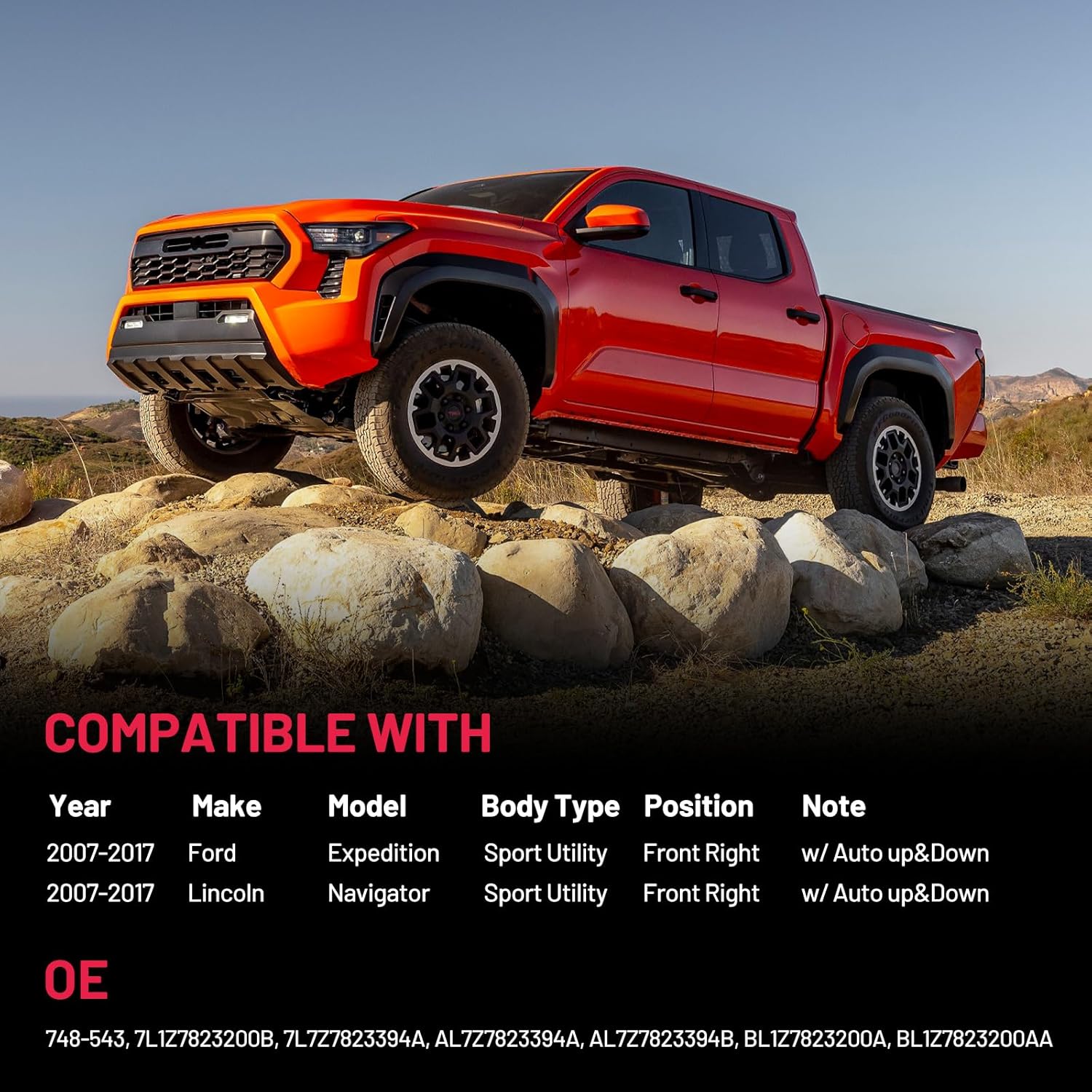 BDFHYK 748-543 Power Window Regulator with Motor Front Right Compatible with Ford Expedition 2007-2017, Lincoln Navigator 2007-2017