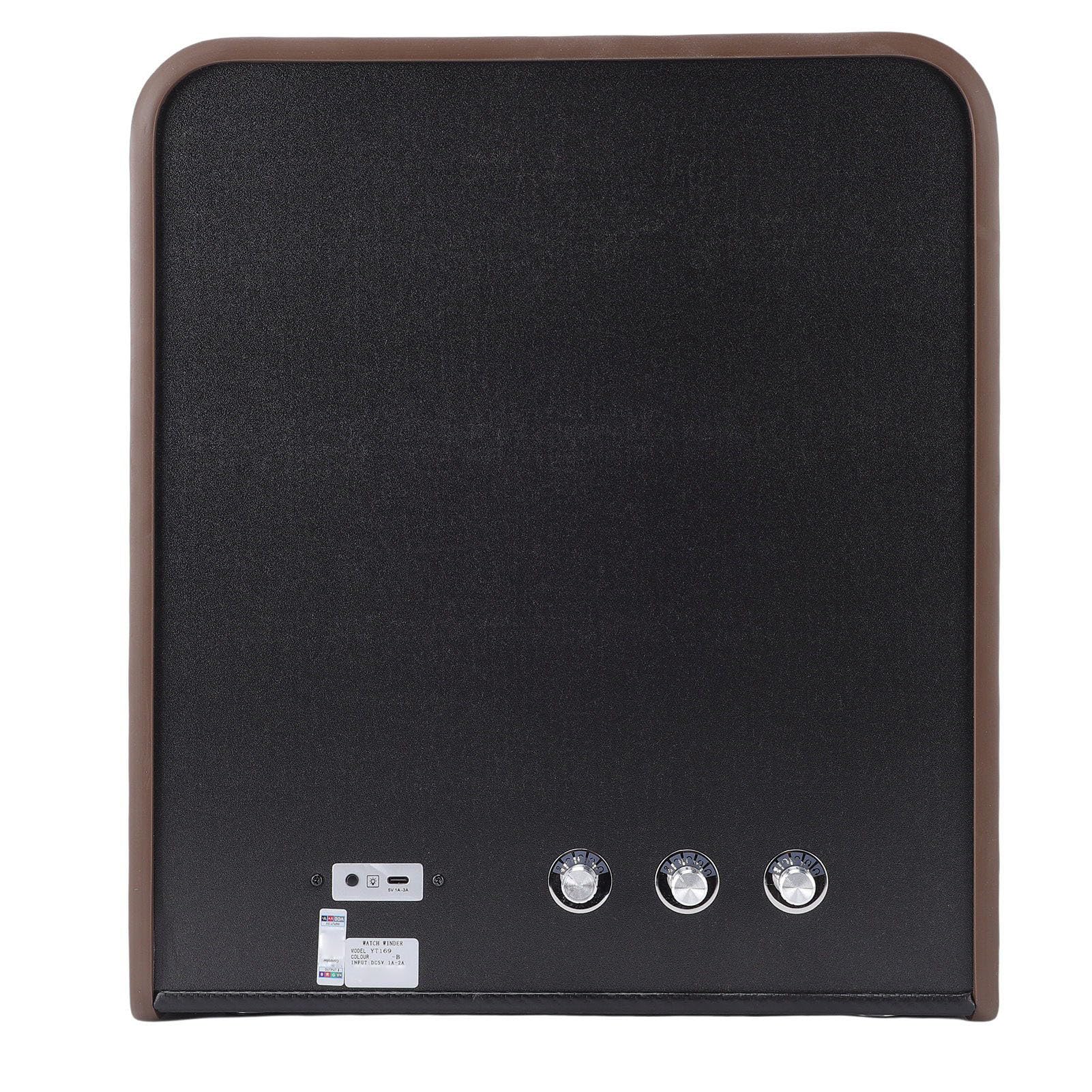 Scatola Carica Orologi Automatici, 9 Slot con Sensore di | Motore silenzioso da 10 dB, 5 modalità di rotazione, luce LED Bluetooth, finitura con venature del legno per orologi