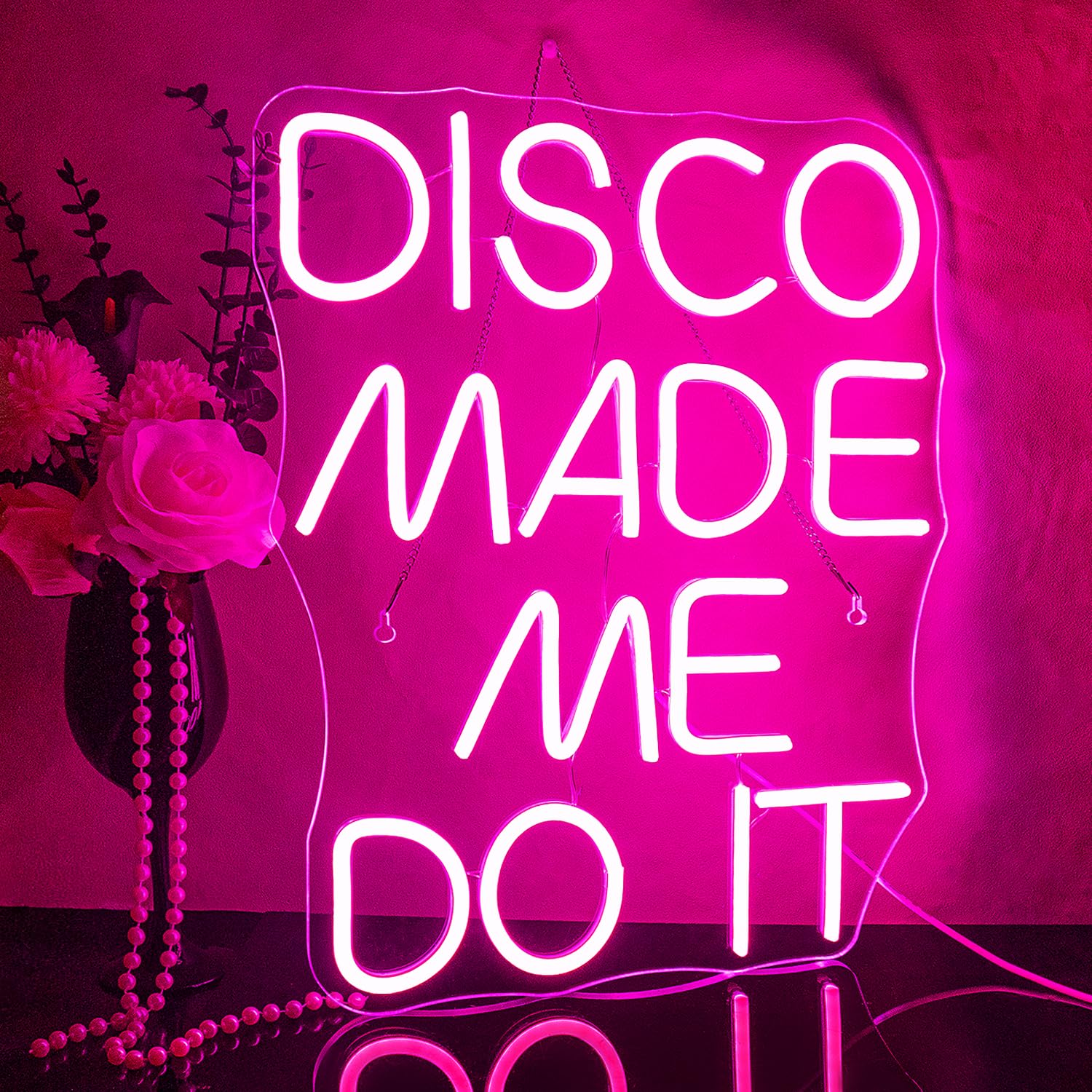 Looklight Disco Made Me Do This Disco Made Me Do It Neon Sign Pink Led Neon Signs Letter Disco Sign Neon Light For Wall Decor Disco Neon Light Sign For Wedding Birthday Party Bedroom Bar Club, Bar Neon Signs