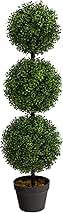 Nearly Natural 3ft. Artificial Triple Ball Boxwood Topiary Tree (Indoor/Outdoor) T2021, Green