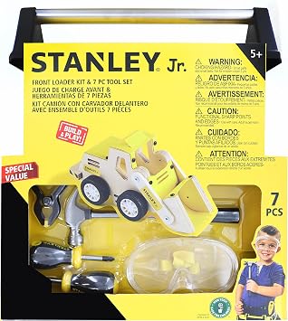 RED TOOLBOX Stanley Jr. 7 Piece Tool Set | Real Tools for Kids