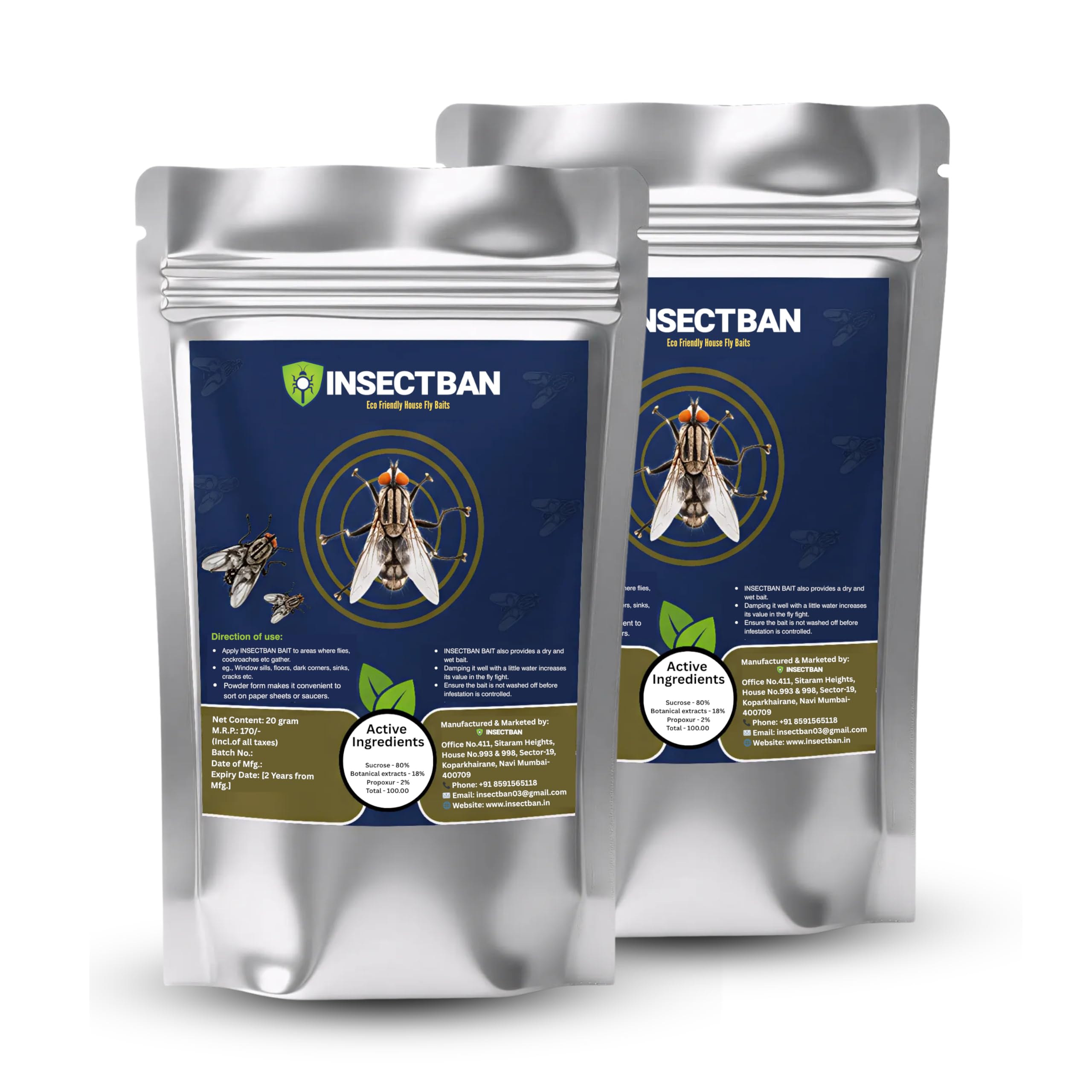 Eco-Friendly HouseFly Bait Powder | Fast Acting Fly Control | Safe Indoor & Outdoor Use | Effective Against Houseflies | Long Lasting Pest Control Solution - 20g (Pack 2)-picture-17
