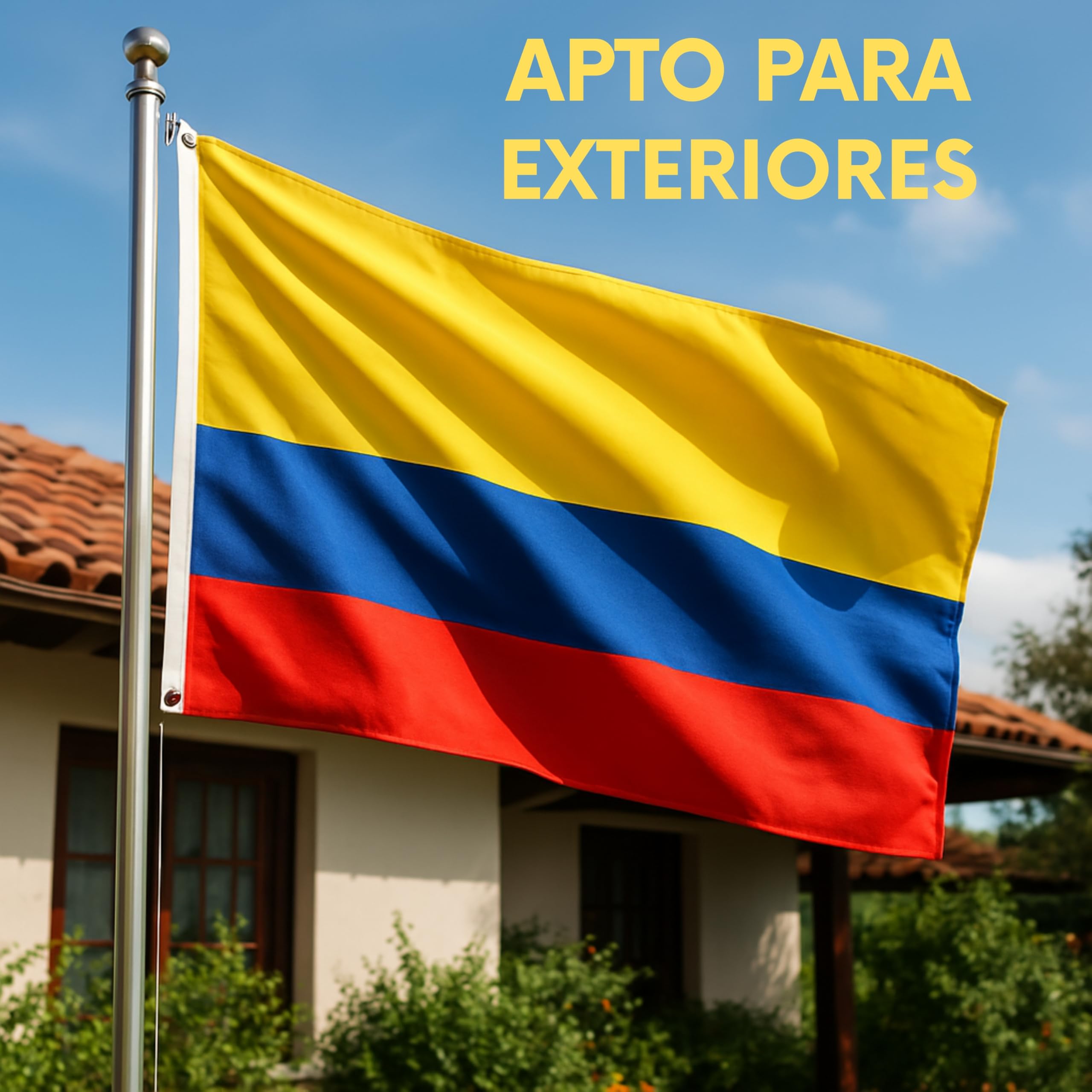 Bandera Colombia Grande 90 x 150 cm – Bandera de Colombia 100% poliester de 100 Denier o 90 g/m² perfecta para celebraciones y decoración – Rumbo al mundial 2026 la selección Colombia
