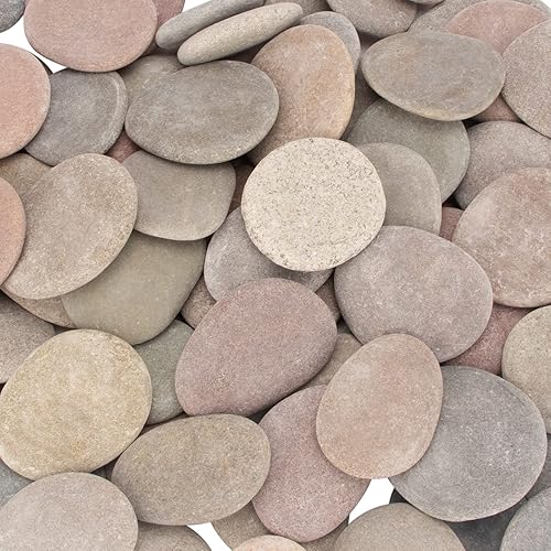 Miniatura 5 de Aproximadamente 95 piezas  100 unidades (18 libras) para pintar rocas, rocas de río, rocas de manualidades de 2.2 a 3.5 pulgadas, rocas planas,