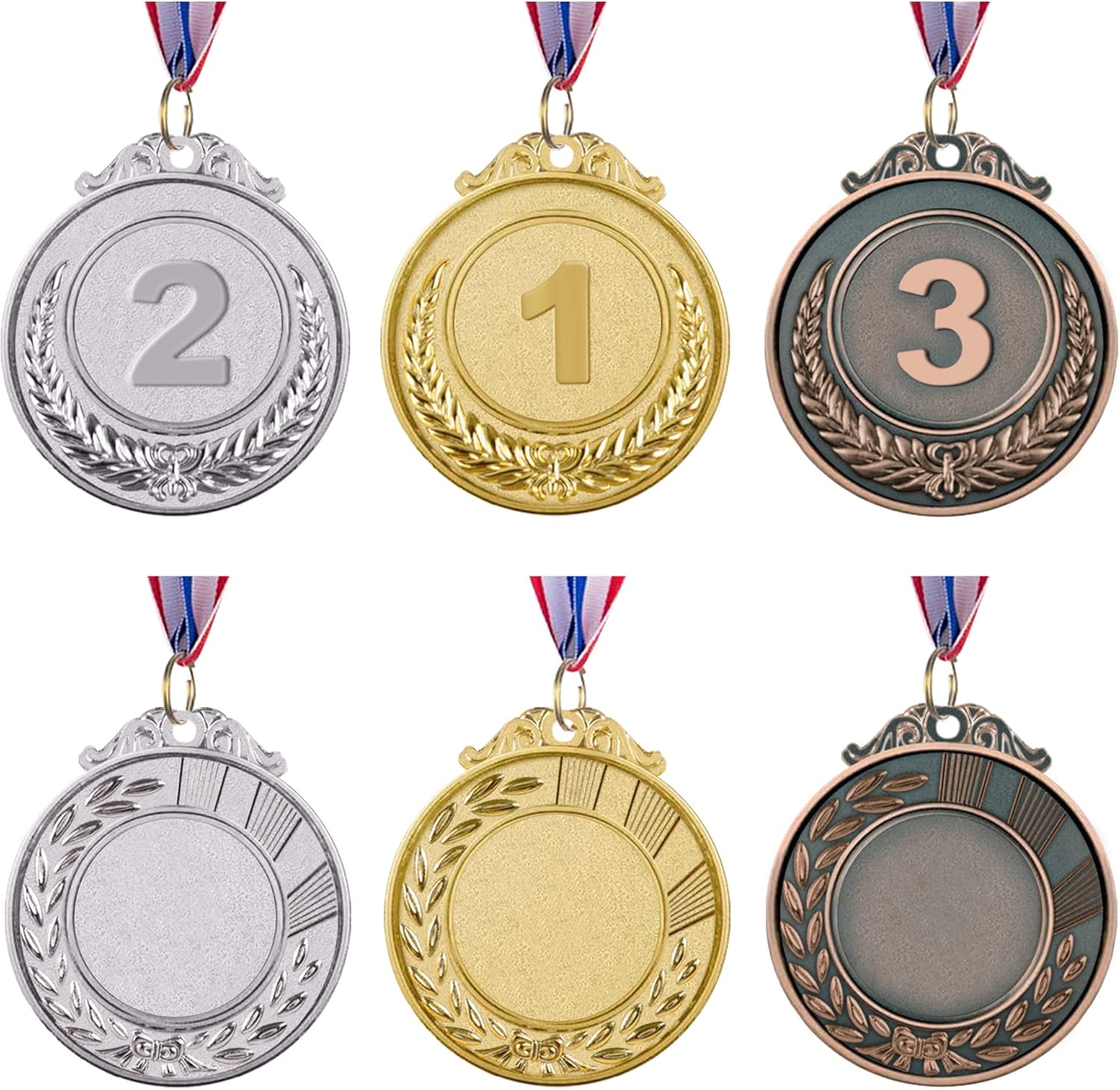 IHPUKIDI 12/24/48/96 Pieces Gold Silver Bronze Award Medals, Olympic Style Winner Medals Gold Silver Bronze Prizes for Sports, Competitions, Party Favors, 2 Inches