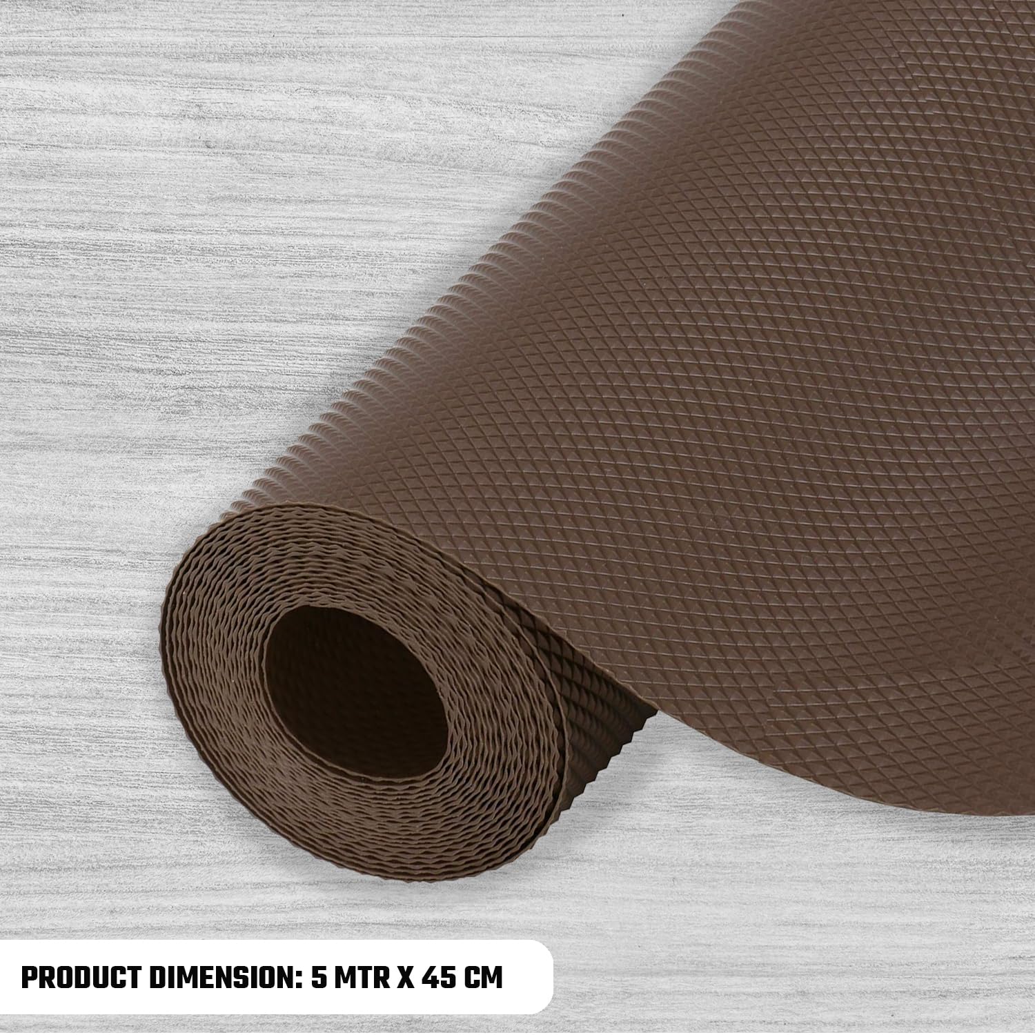 Viva Diamond Texture PVC Shelf Liner Anti-Slip Table Mat β Brown, 5m x 45cm 3