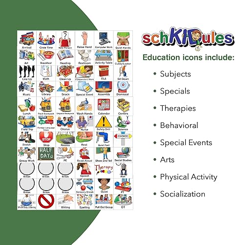 Miniatura 5 de SchKIDules Tabla magnética de horario visual y progreso para la escuela, con 123 imanes y una tabla plegable de 2 lados de 18 pulgadas para horarios