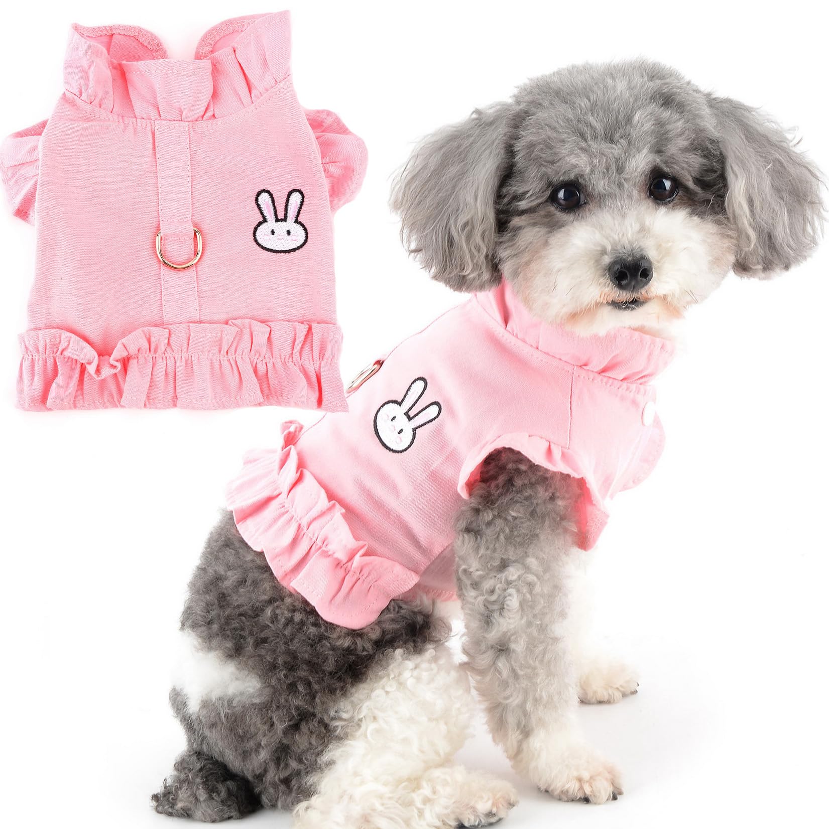 犬服 犬用 デニム ハーネス ワンピース 夏 小型犬 散歩用 ピンク XXL Amazon.co.jp: 犬服 犬用 デニム ハーネス ワンピース 夏 小型犬