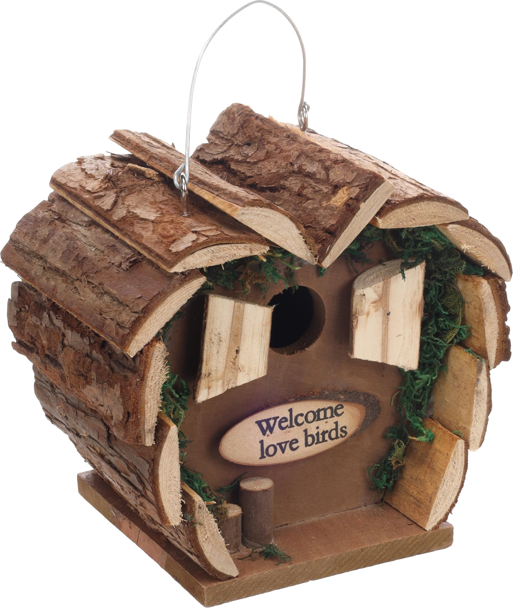 Flamingo Caja Nido para pájaros Cortesa Cuoero Madera - 16x12x15.5cm - Resistente a la Intemperie - Madera de Pino Certificado FSC - 1