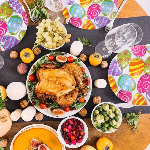 Miniatura 7 de 25 platos de papel de Pascua de 10 x 12 pulgadas platos ovalados desechables grandes vajilla para servir vajilla de primavera y Pascua decoración de