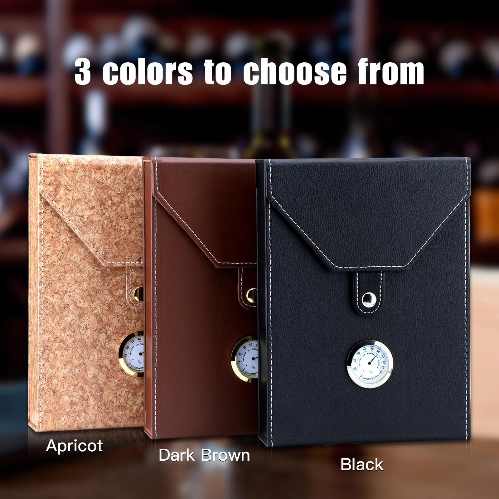Przenośny Humidor na Cygara Skórzany Humidor Podróżny Pudełko na Cygara Drewno Cedrowe Przenośny Humidor na Cygara Pudełko Pasuje Do 6 Cygar Brązowy Czarny Pudełko na Cygara(Svart)
