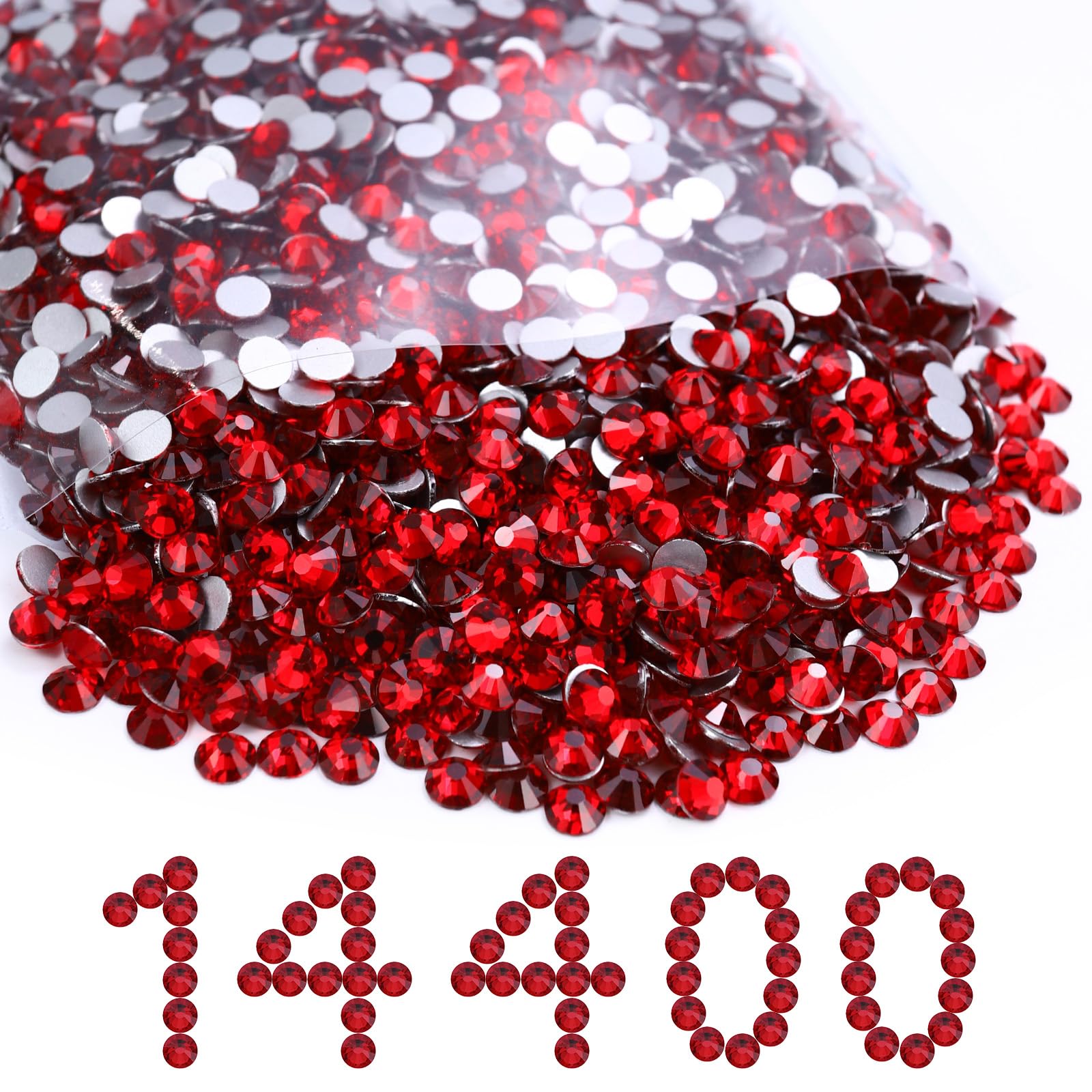 14400PCS Siam Flatback SS10 Rhinestones Bulk(2.7-2.9mm)