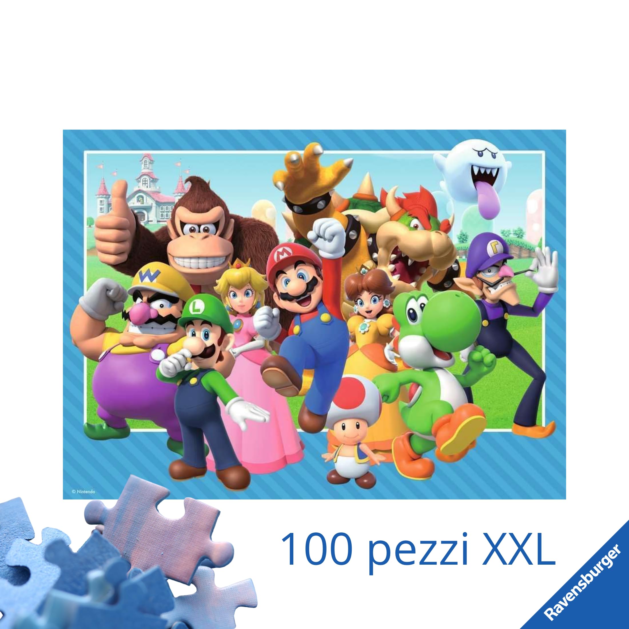Ravensburger - Puzzle 100 Pezzi XXL Super Mario, Idea Regalo per Bambini 6+ Anni, Gioco Educativo e Stimolante