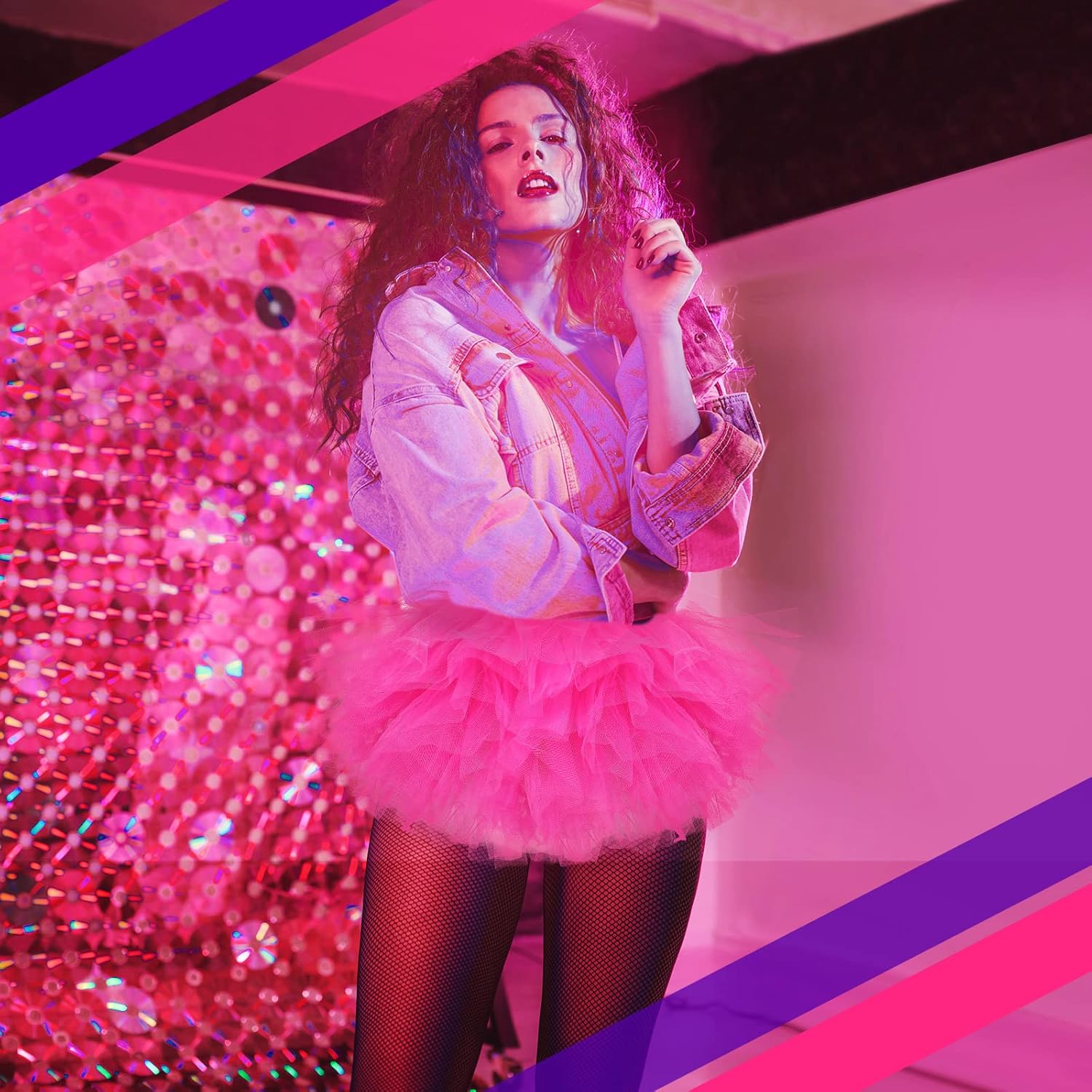 4 Pieces Halloween Women's Tutu Skirts 80s 5 Layered Tulle Tutu Skirt Vintage Tutu for Adult Women Teens Cosplay Party - Image 3