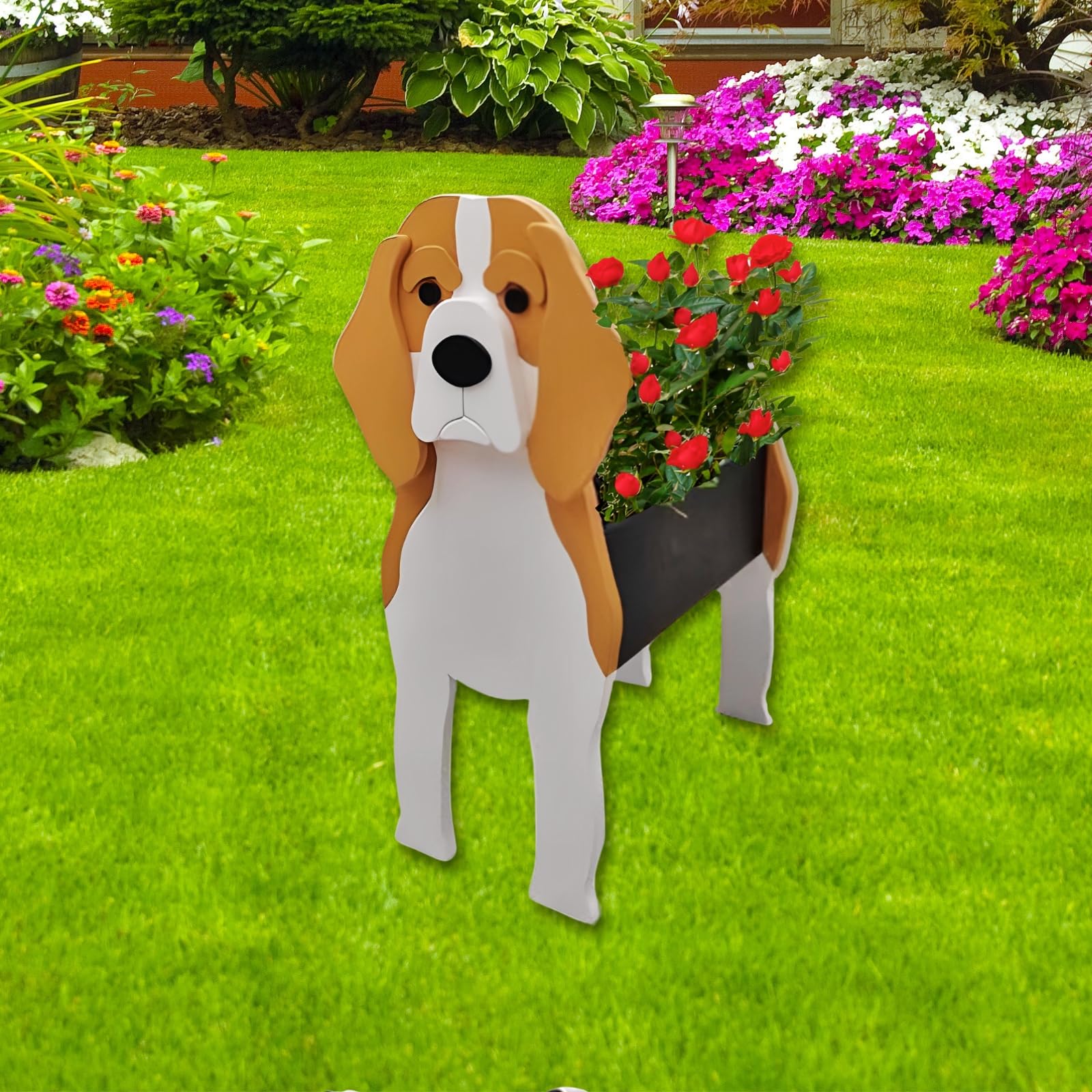 strolfay Beagle Dog Planter Plant Pots,Cute Dog Flower Planter,Gifts for Pet Lovers,Unique Animal Plant Pots,Office,Indoor Outdoor Garden Decor(9.45 * 6.77 * 13.46in
