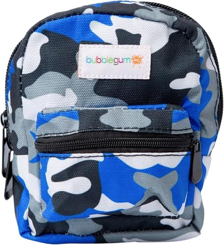 Mini Camouflage Print Wristlet Pouch Bag - Blue & Grey Camo | Bubblegum Inc